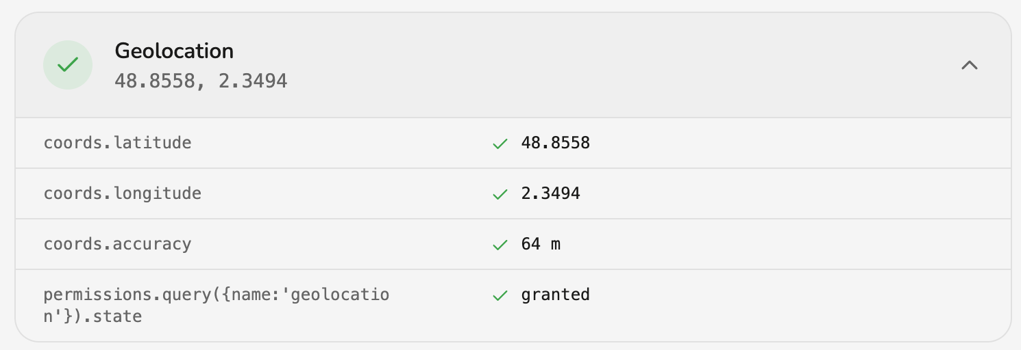 GeoSpoof: Geolocation coordinate results