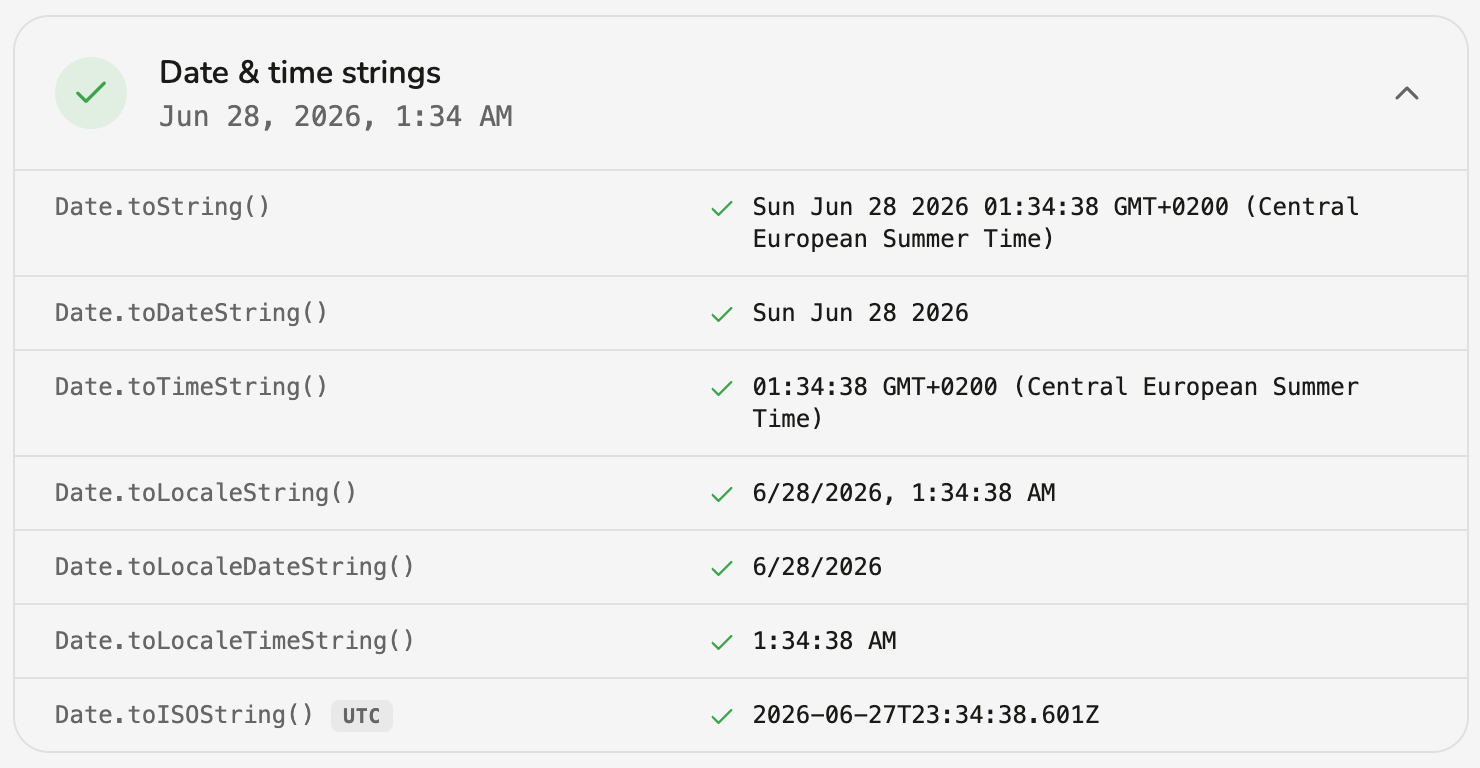 GeoSpoof: Date and time string method results