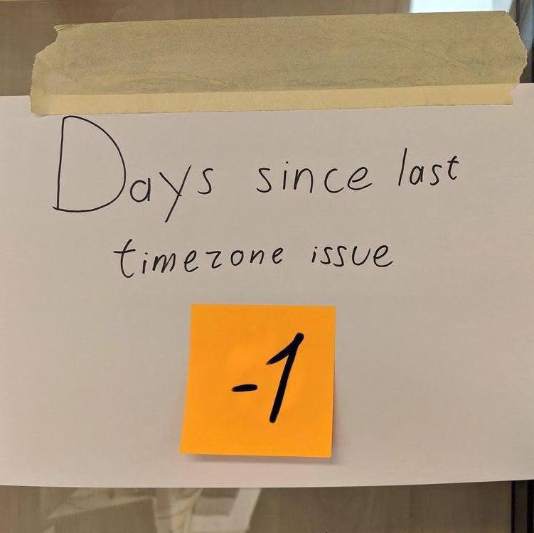 Meme about timezones causing endless engineering pain